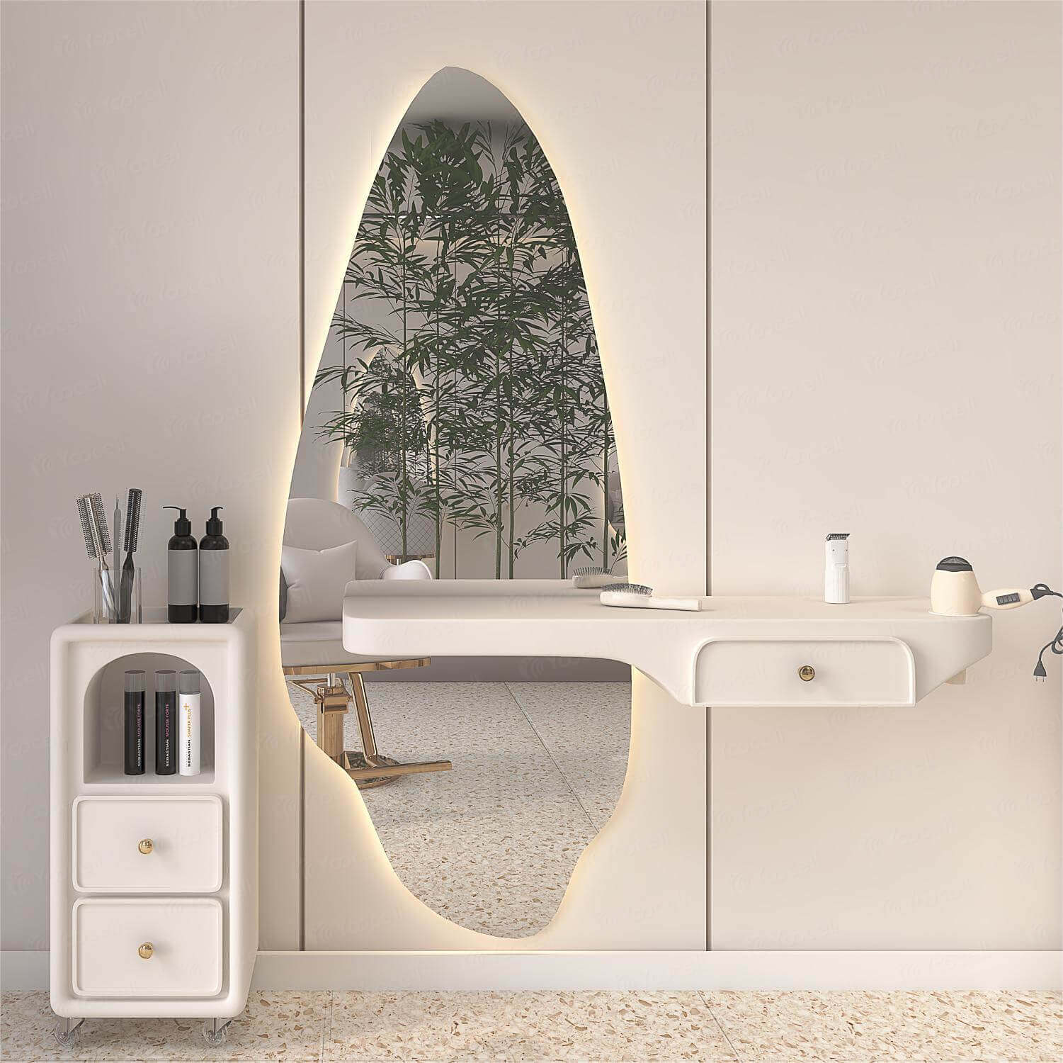 SALON MIRROR  Size H60, W27 Inches